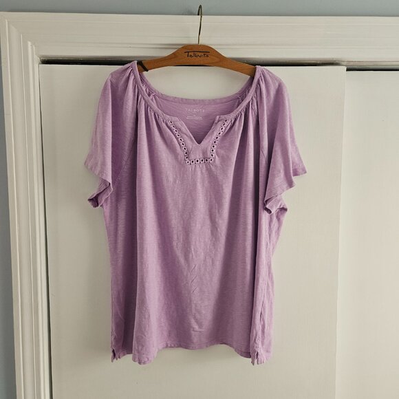 Talbots Tops - Women's Talbots Short Sleeve Detailed V-Neck 2X Shirt